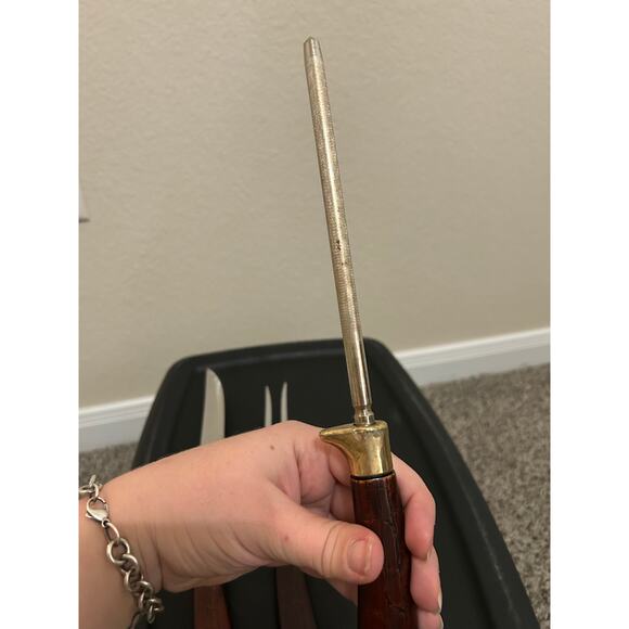 Englishman Blade Knife Set Vintage 3 Pieces Steel Cutlery Serving Sharpener - Picture 12 of 13